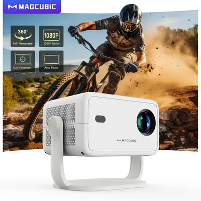 Magcubic 4K L018 Projektor 650ANSI Native 1080P Autofokus & Keystone 360 ° Drehen Sie das tragbare Heimkino mit Android 11 BT 5.2 WIFI6 Image