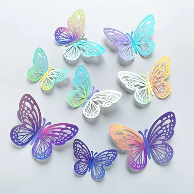 12 teile/paket 3D Bunte Silber Schmetterlinge DIY Hochzeit Festival Party Ballon Dekoration Wand Image