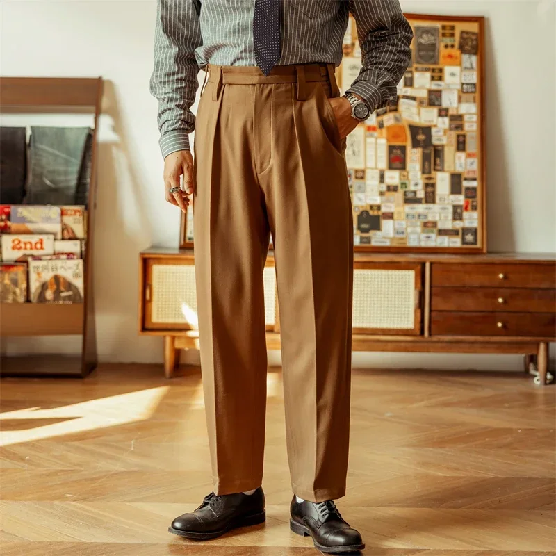 Rote Tornado Army Nr. 2, Anzughose, hohe Taille, Freizeithose für Herren, gerade Passform Image