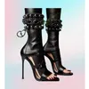 Schwarze Perlen Dekor Kurze Sandale Stiefel Hohl Matte Leder Mittlere Waden Stiefel Mode Sexy Frauen Schuhe 2024 Neue Zapatos Para Mujere