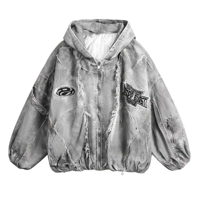 Hip Hop Harajuku Übergroße Jacken Mäntel Streetwear Warme Outwear Tops Für Männer Vintage Thermal