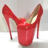 Sexy 22 cm Extreme High Heels Plattform Pumpen Schuhe Frau Patent Rot Grün Mit Hohen Absätzen