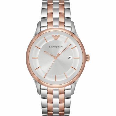 Emporio Armani Herrenuhr Quartz Silber Gold Rose