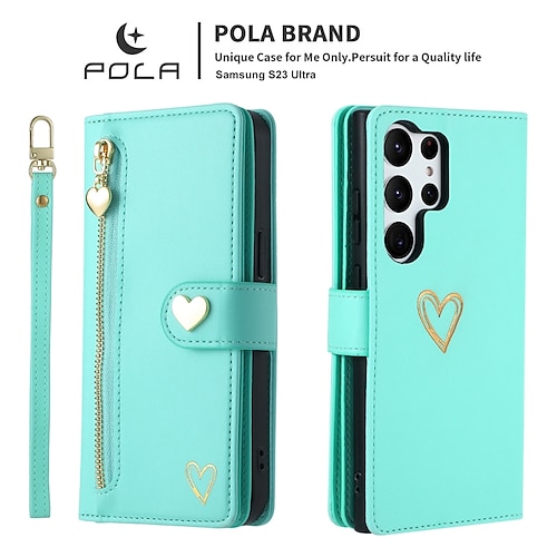 Handy Hülle Handyhüllen Für S25 S24 S24 FE S23 S22 S21 Ultra Plus A55 5G A35 5G A25 A15 Rückseite Brieftaschenhülle Mit Ständer Reisverschluss Mit Handgelenkschlaufe Retro TPU PU-Leder Image