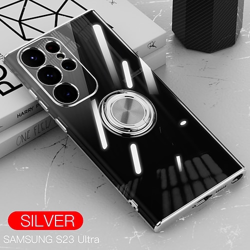 Handy Hülle Handyhüllen Für S25 S24 S23 Ultra Plus Rückseite Ringhalter Stoßfest Retro TPU PC Image