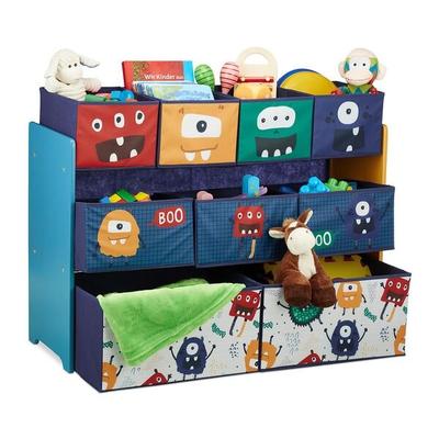 Kinderregal mit Stoffboxen »Monster«, relaxdays