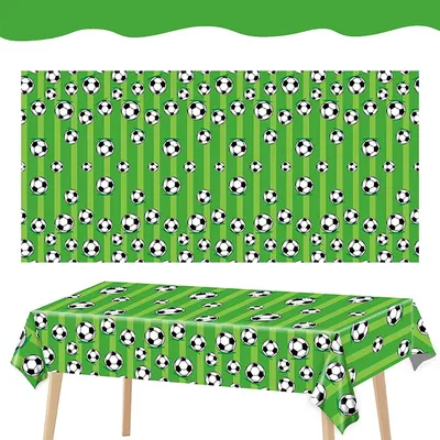 Soccer Sports Table Cover Waterproof Rectangular Soccer Tablecloth Soccer Party Tablecover Soccer