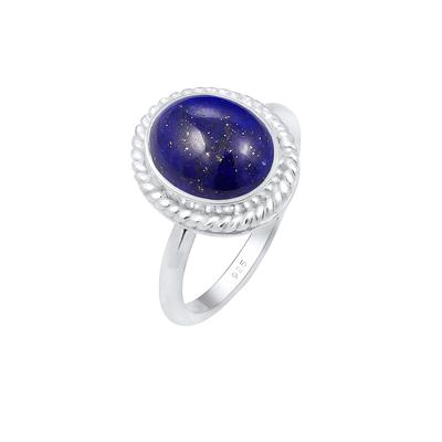 Elli PREMIUM - Cocktailring Lapis Lazuli Edelstein 925er Silber Ringe 1 ct Damen