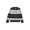 Rundhalspullover S.OLIVER JUNIOR, Jungen, Gr. 128/134, blau (navy melange), Obermaterial: 52% Viskose, 28% Polyester, 20% Polyamid, Intarsienmuster, meliert, casual, regular fit normal, Rundhals, Langarm Rippbündchen, Pullover, mit Intarsien Muster