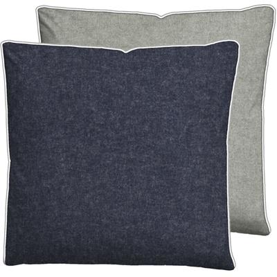 Kissenbezug BIBERNA "Hermal Flanell mit Reißverschluss, Melange-Optik, Wendekissenbezug", blau (marine), B:80cm L:80cm, Flanell, Obermaterial: 100% Baumwolle, Kissenbezüge, Feinflanell, Made in Germany zertifiziert, kuschelig weich, mit Paspel Image