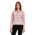 Strickpullover BETTY BARCLAY "Betty Barclay Strickpullover langarm", Damen, Gr. 48, rosa (patch rosé, schwarz), Strick, Obermaterial: 50% Viskose, 27% Polyamid, 23% Polyester., klassisch, gerade normal, U-Boot-Ausschnitt, Langarm, Pullover, Saumschlitz
