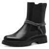 Chelseaboots TAMARIS, Damen, Gr. 37, schwarz, Lederimitat, Elastischer Einsatz, unifarben, modisch, Schuhe, Blockabsatz, Stiefelette mit funkelnden Bändern verziert
