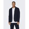 Sakko ONLY & SONS "ONSMARK SLIM 0209. BLAZER NOOS", Herren, Gr. M, blau (night sky), Web, Obermaterial: 64% Viskose, 31% Polyester, 5% Elasthan, unifarben, elegant, slim fit normal, Langarm, Sakkos
