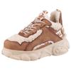 Plateausneaker BUFFALO "CLD CHAI WARM", Damen, Gr. 37, braun (hellbeige, braun), Nubuklederimitat, Textil, modisch, Schuhe, High Top Sneaker, Schnürboots, Winterboots mit Memory Foam