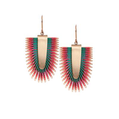 Paar Ohrhänger GRETCHEN "Pam Pem Earring L", Damen, Gr. Leder, bunt (mehrfarbig), modisch, Ohrringe, mit buntem Pergament Image