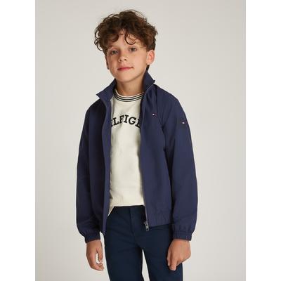 Outdoorjacke TOMMY HILFIGER "ESSENTIAL JACKET", Jungen, Gr. 6 (116), blau (schwarz night navy), Web, Obermaterial: 100% Polyamid, unifarben, regular fit, Langarm elastischer Bund, Jacken, mit Logo-Patch Image