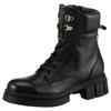 Bikerboots TOMMY HILFIGER "LACE-UP BIKER LEATHER", Damen, Gr. 40, schwarz, Leder, Lederimitat, unifarben, modisch, Schuhe, Blockabsatz, Schnürboots, Stiefelette mit gepolstertem Schaftrand