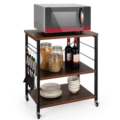 Costway 3-Tier Kitchen Baker's Rack Microwave Oven Storage Cart w/ - See details