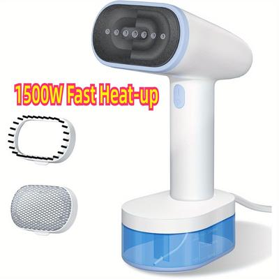 TEMU Steamer For Clothes, Travel Handheld Steamer, 1500w Power Steamer, 25s Fast Heat-up, 250ml Large Capacity, Auto-off, Mini Size, Self-cleaning, No Water Spitting, For Home, Office And Travel