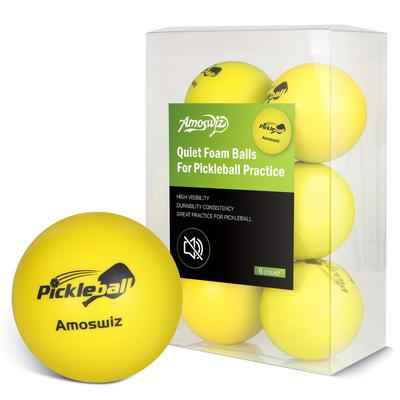 TEMU Amoswiz Quiet Foam Pickleballs - Indoor & Outdoor Play, Training Balls In Yellow