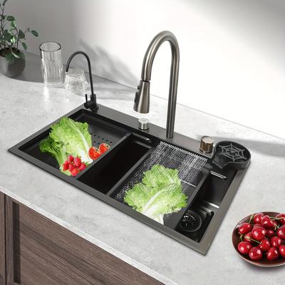 TEMU Stainless Steel Kitchen Sink Built-in Sink Set Large Single Sink Sink With Drainer