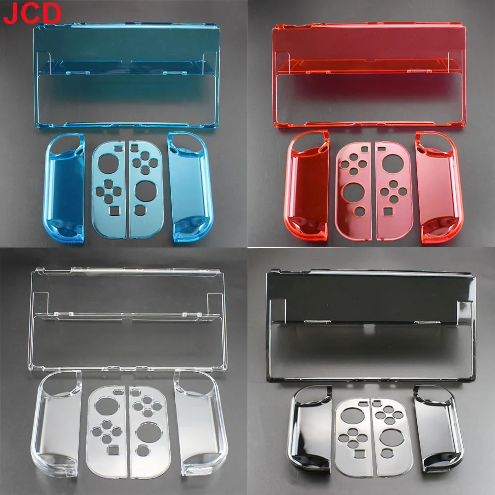 JCD pour Switch NS OLED contrôleur protecteur coque en cristal clair Console de jeu vidéo couverture de protection étui à rabat accessoires de jeu