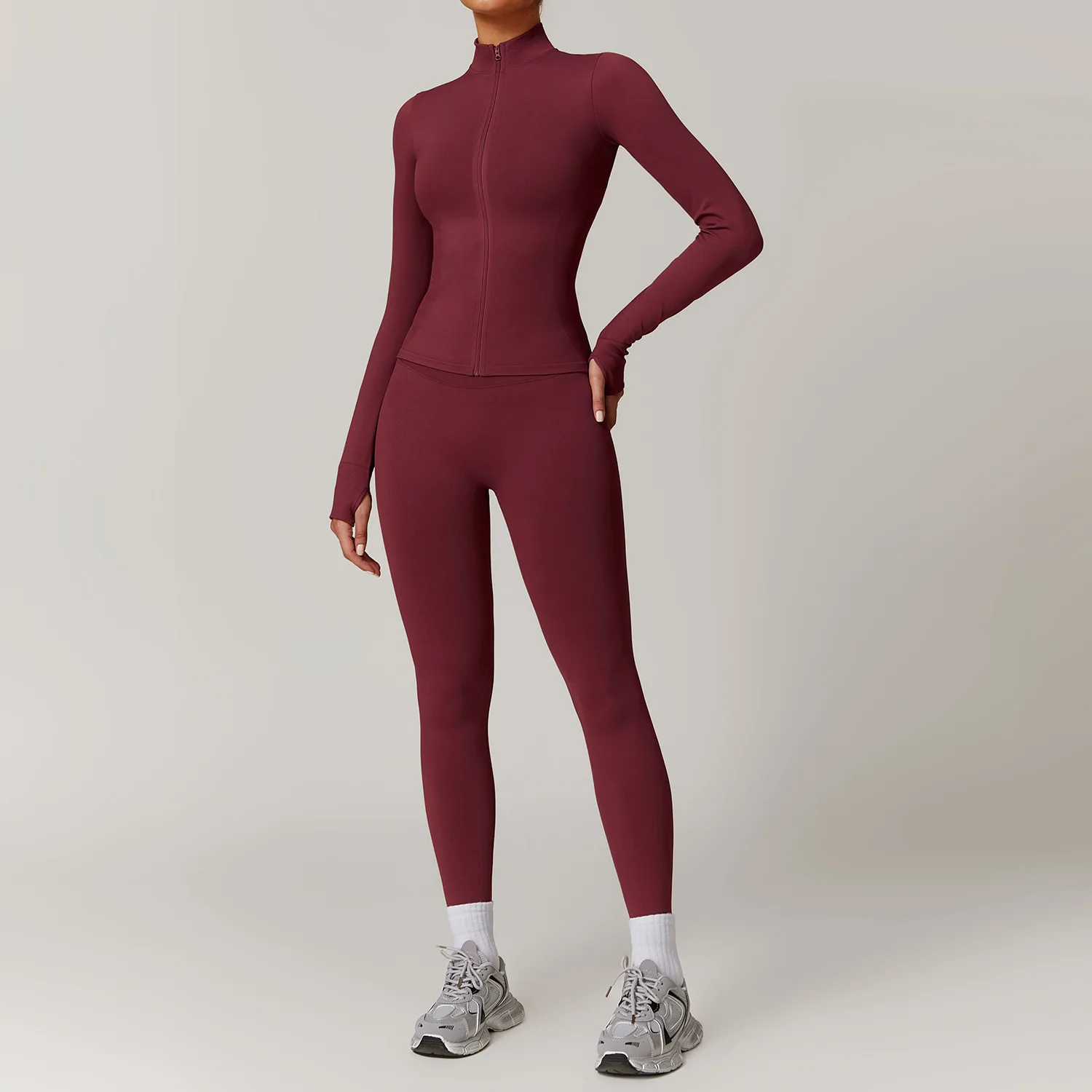 Ensemble de Yoga sans couture, vêtements de sport, combinaisons de Yoga pour femmes, survêtements de Fitness, veste à manches longues, ensemble de sport, Leggings de gymnastique