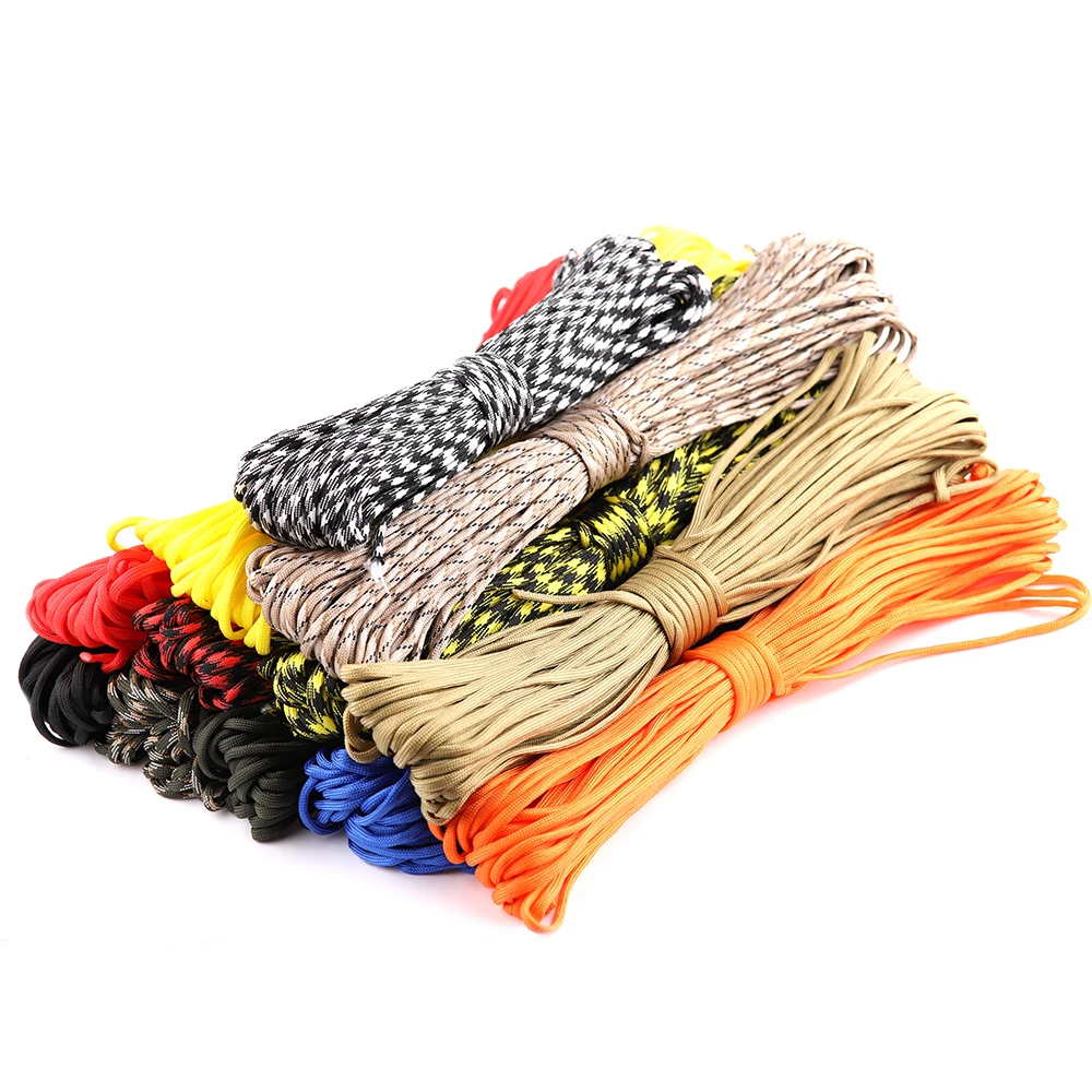 Paracorde 550 10/20/31m, 7 brins, 4mm, corde de Parachute, accessoires de tente pour bricolage, fabrication de lanière, Bracelet, collier de chien, idée cadeau