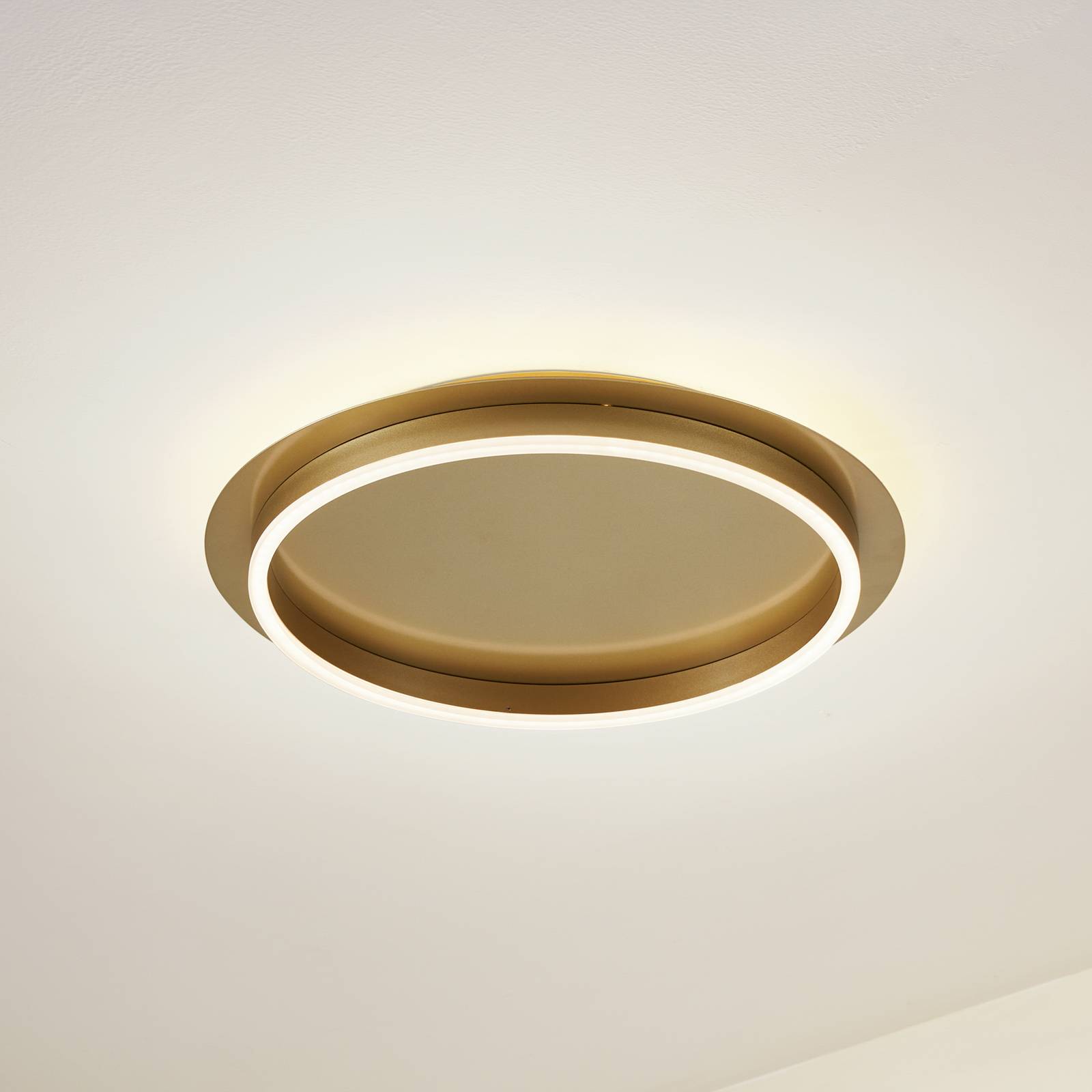 LED Deckenlampe Kunis Lindby, messing / gold, für Wohn- / Esszimmer, Kunststoff, Modern, LED Deckenleuchte
