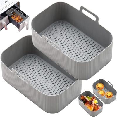 Zubehör für Heißluftfritteuse-Körbe, 2 Stück, Heißluftfritteuse-Schale, antihaftbeschichtete Image