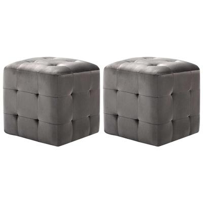 Vidaxl - Pouf 2 Stk. Grau 30x30x30 cm Samtstoff