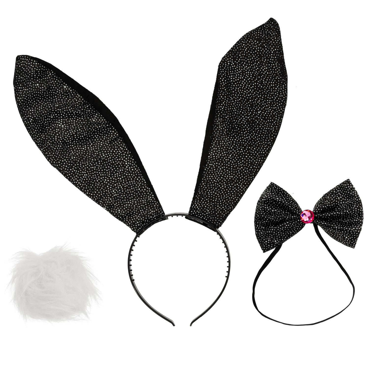 Kit accessoires "Bunny", 3 pièces, noir