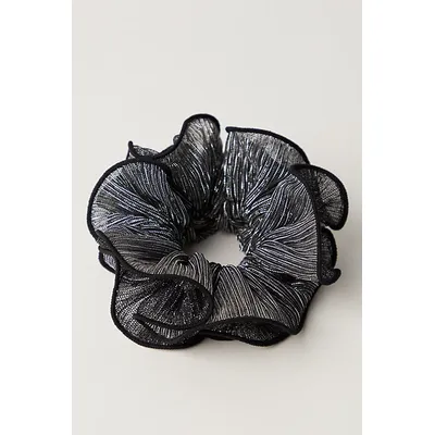 Jaclyn Shimmer Scrunchie at Free People in Black Shimmer