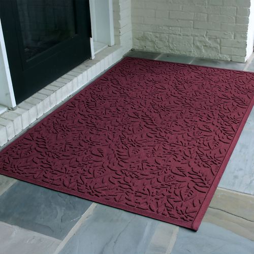 Leaves Estates Doormat 60 x 36, 60 x 36, Burgundy