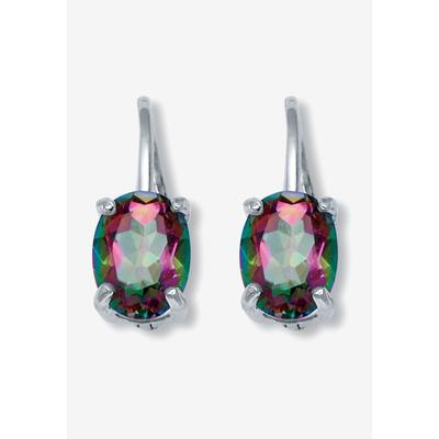 Women's 3.20 Tcw Oval Cut Genuine Mystic Fire Topaz Sterling Silver Drop Earrings by PalmBeach Jewelry in Mystic Fire