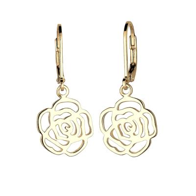 Elli - Rose Blume Blütenform Romantisch Filigran Silber Ohrringe 1 ct Damen