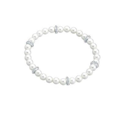 Elli - Muschelkernperlen Kristalle 925 Silber Armbänder & Armreife 1 ct Damen