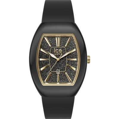 Quarzuhr ICE-WATCH "ICE boliday - Dome - Small - 3H + Date", schwarz (schwarz, schwarz), Armbanduhren, Damen, Armbanduhr, Damenuhr, analog, Silikonarmband, Datum Image