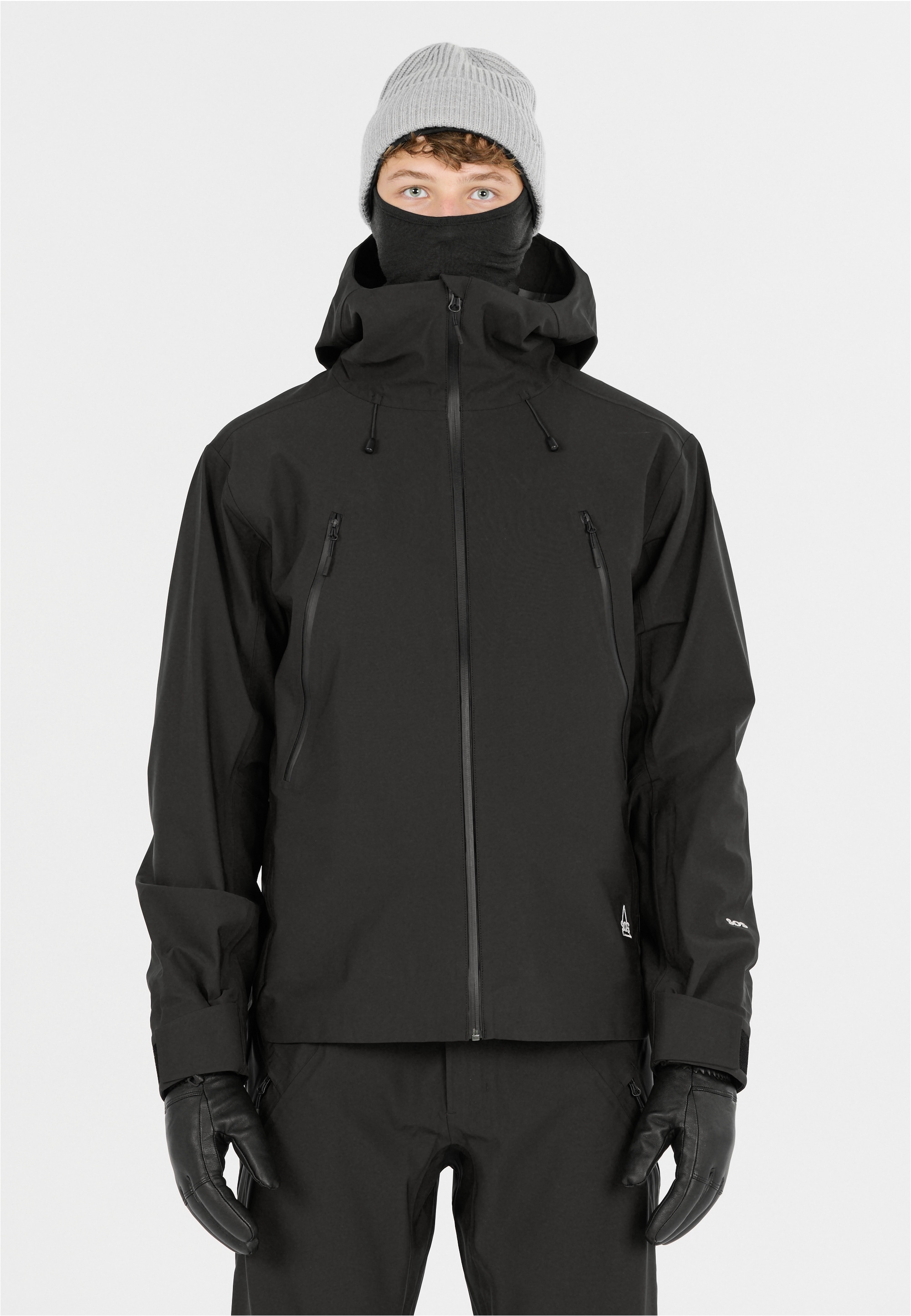 Skijacke SOS "Hoverla", Herren, Gr. M, schwarz, 77% Polyamid, 23% Elasthan, unifarben, normal, ohne Ausschnitt, Jacken Skijacke, mit atmungsaktiver und schützender Funktion