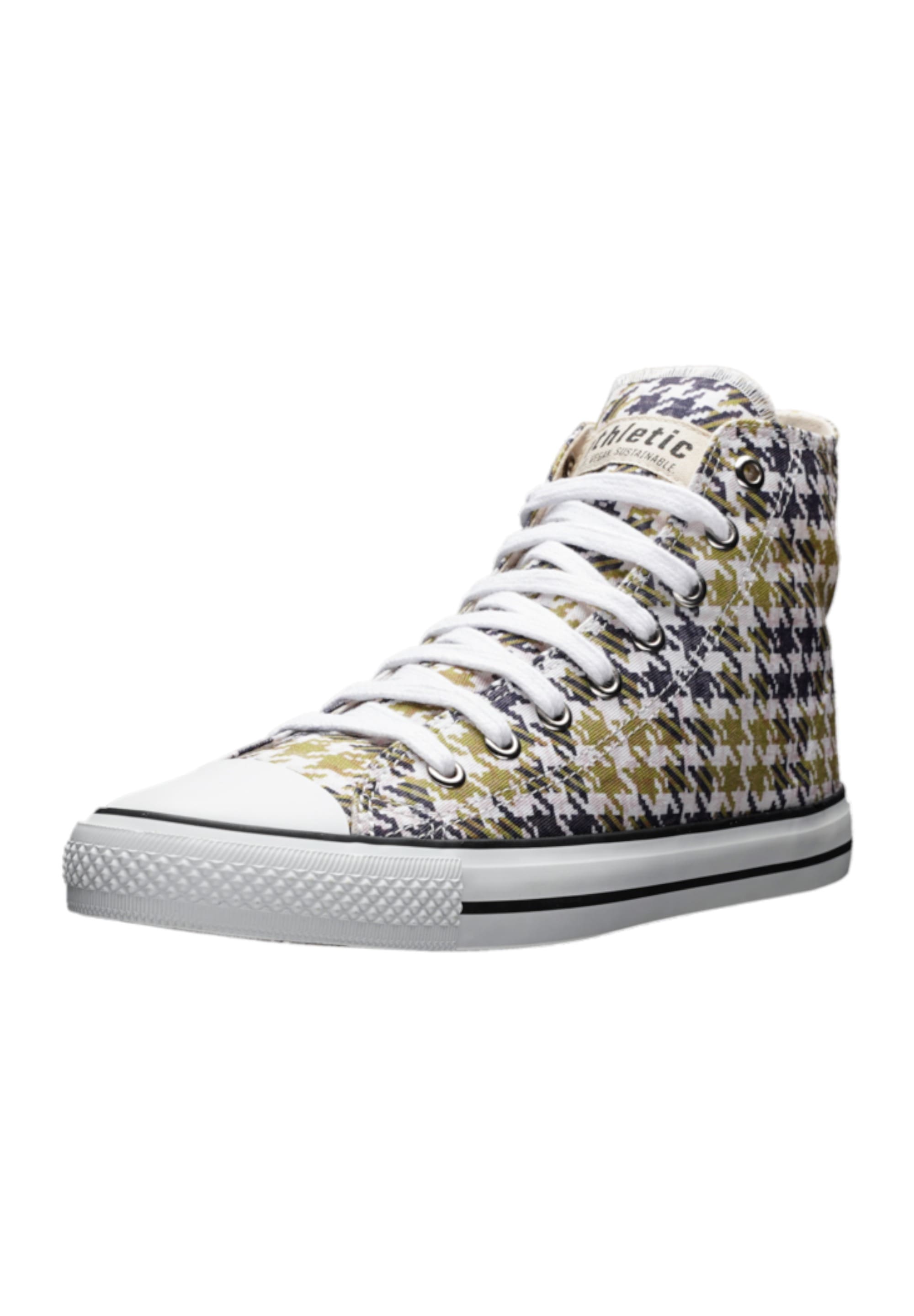 Sneaker ETHLETIC "White Cap Hi Cut", Damen, Gr. 38, grün (tweedgrün, just weiß), Obermaterial: 100% Baumwolle; Futter: 100% Baumwolle; Decksohle: 100% Baumwolle; Sohle: 100% Naturkautschuk, Schuhe Sneakerboots Canvassneaker Sneaker high, Keine Angabe