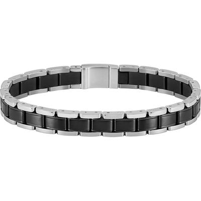 Armband BOSS "METAL LINKS ESSENTIALS, 1580665", schwarz (edelstahlfarben, schwarz), Armbänder, Herren, Edelstahl