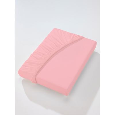 Betttuch WÄSCHEPUR Gr. 2, rosa (rosé), B:120-130cm L:200-220cm, Jersey, 95% Baumwolle, 5% Elasthan, Laken Image