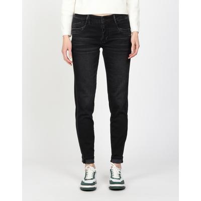 Relax-fit-Jeans GANG "94GERDA", Damen, Gr. 28, N-Gr, schwarz (schwarz washed), Denim/Jeans, Obermaterial: 97% Baumwolle, 3% Elasthan, modisch, relaxed fit lang, Jeans, mit besonderer Struktur Image