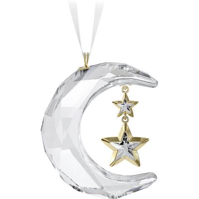 Dekohänger SWAROVSKI "Kristall Sammelfigur Holiday Magic Mond Ornament, 5686616", weiß (kristallweiß, goldfarben, weiß), Dekohänger, B/H/T: 1,92cm x 4,97cm x 3,92cm, Kristallglas, Metall, Polyester, Swarovski Kristall, B:1,92cm H:4,97cm T:3,92cm Image