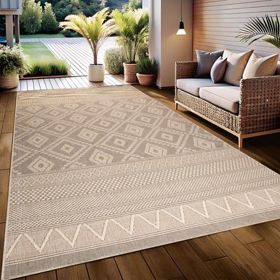 Teppich MY HOME "Toronto auch als Läufer erhältlich" Gr. 3, beige, B:120cm H:3mm L:170cm, Kunstfaser, Teppiche, In- und Outdoor geeignet, Sisal-Optik, Wetterfest & UV-beständig, Boho Image