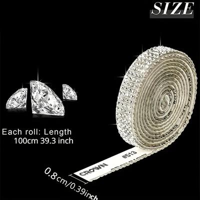 TEMU 1roll Adhesive Diy Rhinestone Self-adhesive Strip, Decorative Tape