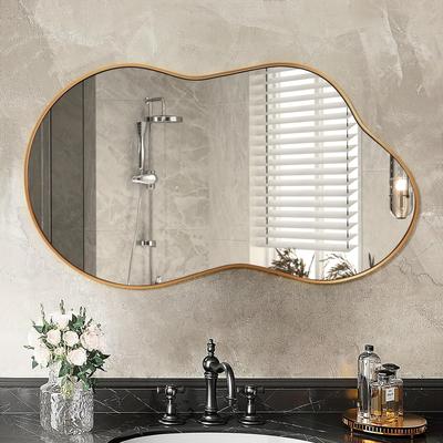 TEMU Irregular - Mirrors Decorative Gold Aluminum Alloy Frame For Bathroom, , , , Entryway