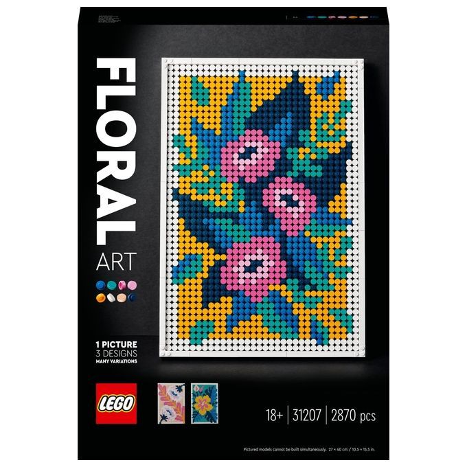 LEGO Art Motivi Floreali Set Decorazioni Murali 3 in 1 Fiori artificia
