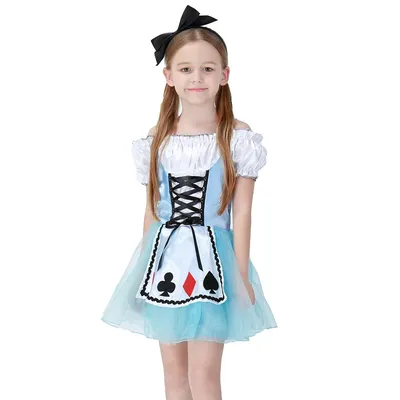Halloween Maid Kostüme kid kind 106-140cm Alice im Wunderland Kostüm Anzug Maids Lolita Kleid Image