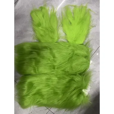 Weihnachts kostüm Accessoires grün Fuzzy Beinlinge Handschuhe Cosplay Requisiten für Party Image